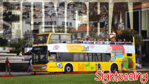 Sightseeingtour mit dem gelben Doppeldeckerbus in Funchal